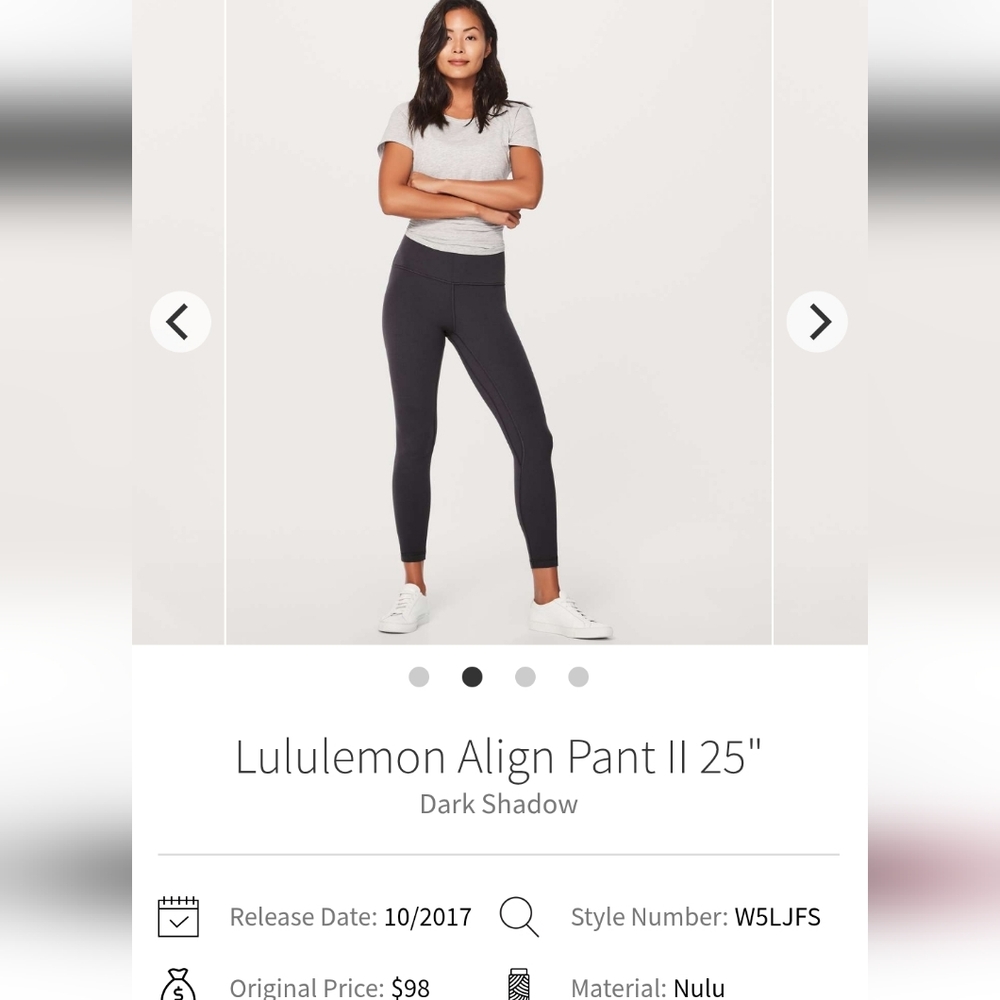 lululemon Women's High-Rise Dark Shadow Leggings Size 4